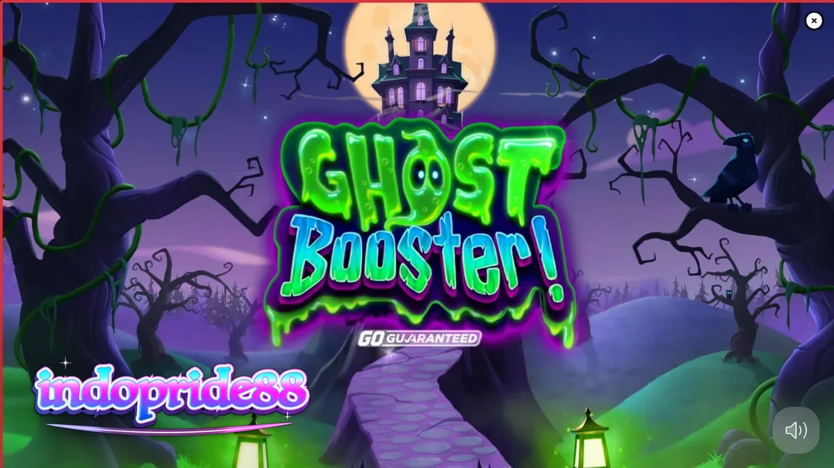 Tampilan visual slot Ghost Booster dengan tema Halloween yang ceria