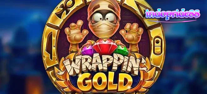 Tampilan visual mesin slot Wrappin Gold dengan tema mumi